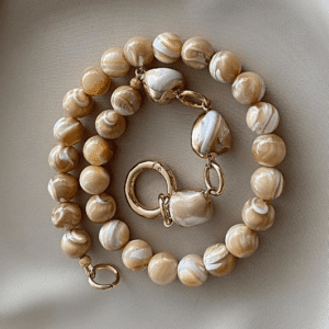 «MACCHIATO» Semi-Fine Natural Stone Necklace & Earrings Jewellery Set⠀ - Image 5