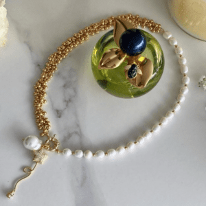 «MILKY WAY» Trendy Semi-Fine Natural Pearl & Chain Necklace With Baroque Pearl Pendant - Image 7
