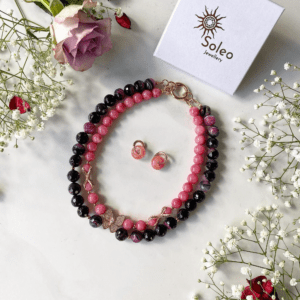 «MAJESTY» Semi-Fine Natural Stone Luxury Necklace & Earrings Jewellery Set - Image 5