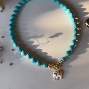 «GOA» Semi-Fine Natural Howlite Stone Necklace & Trendy Pendant - Image 3