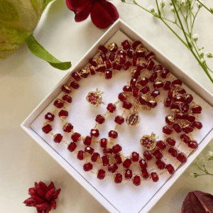 «POMEGRANATE WINE» Luxury Crystal Necklace And Earrings Jewellery Set⠀ - Image 2