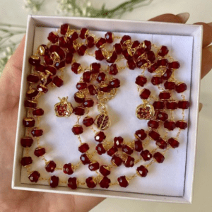 «POMEGRANATE WINE» Luxury Crystal Necklace And Earrings Jewellery Set⠀ - Image 4