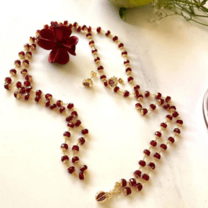 «POMEGRANATE WINE» Luxury Crystal Necklace And Earrings Jewellery Set⠀ - Image 6