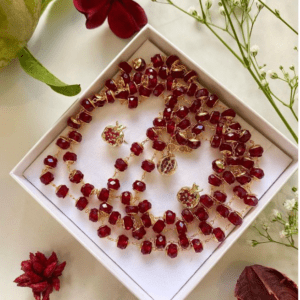 «POMEGRANATE WINE» Luxury Crystal Necklace And Earrings Jewellery Set⠀ - Image 10