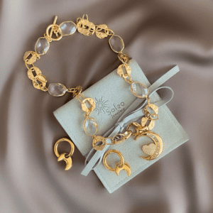 «CROISSANTE» - Semi-Fine Luxury Chain Necklace & Earrings Jewellery Set⠀ - Image 5