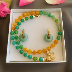«SUMMER TIME» Natural Stone Luxury Necklace And Earrings Jewellery Set⠀ - Image 2