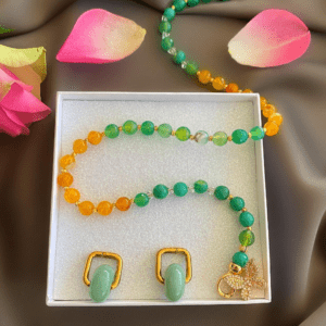 «SUMMER TIME» Natural Stone Luxury Necklace And Earrings Jewellery Set⠀ - Image 3