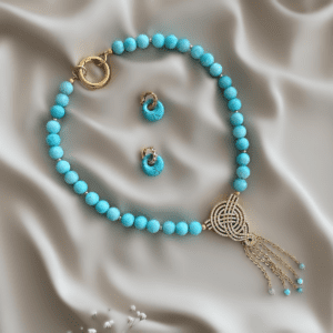 «UNDINE» Semi-Fine Natural Stone Necklace And Earrings Luxury Jewelry Set⠀ - Image 6