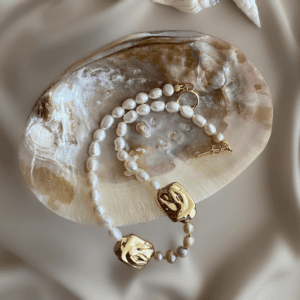«APHRODITE» Natural Pearl Choker Necklace & Earrings Luxury Jewellery Set - Image 2