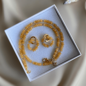 «MIAMI» Natural Stone Choker Necklace & Earrings Jewellery Set⠀ - Image 3