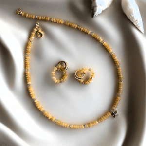 «MIAMI» Natural Stone Choker Necklace & Earrings Jewellery Set⠀ - Image 4