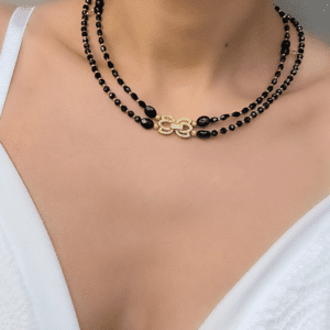 «IDALETTE» Semi-Fine Luxury Choker Necklace With Crystals And Natural Stone