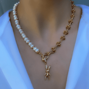 «NU, POGODI!» Luxury Semi-Fine Natural Pearl And Stone Trendy Necklace - Image 4
