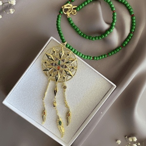 «SHAMAN» Semi-Fine Natural Stone Necklace With Big Trendy Pendant⠀ - Image 4