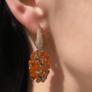 «ACACIA» Semi-Fine Beautiful Zirconia Inlay Trendy Earrings - Image 5