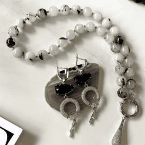 «BOHEMIA» Luxury Semi-Fine Natural Stone Necklace & Earrings Jewellery Set