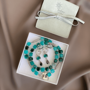 «BLUE CANDY» Semi-Fine Natural Stone Choker Necklace And Earrings Jewellery Set - Image 4