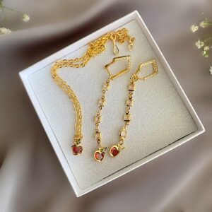 «CORTLAND» Semi-Fine Choker Necklace & Earrings Jewellery Set - Image 2