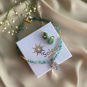 «CRYSTALLINE» Semi-Fine Natural Stone Necklace And Earrings Jewellery Set ⠀ - Image 3
