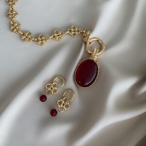 «ROSSO» Semi-Fine Luxury Chain Necklace And Earrings Set - Image 6