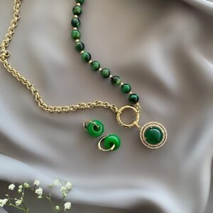 «ROYAL STEPHANIE» Semi-Fine Natural Stone and Chain Necklace ⠀ - Image 4